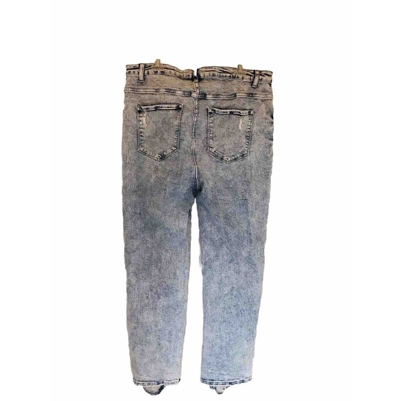 Risen Jeans Women's (3XL) Blue High Rise Frayed Hem Ankle Distressed Denim 40x27 - Picture 7 of 8